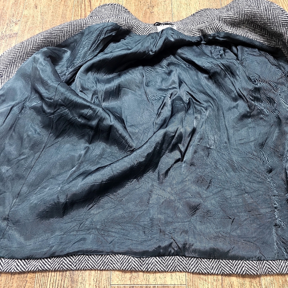 Women's Black and White Pea Coat - Picture 12 of 15